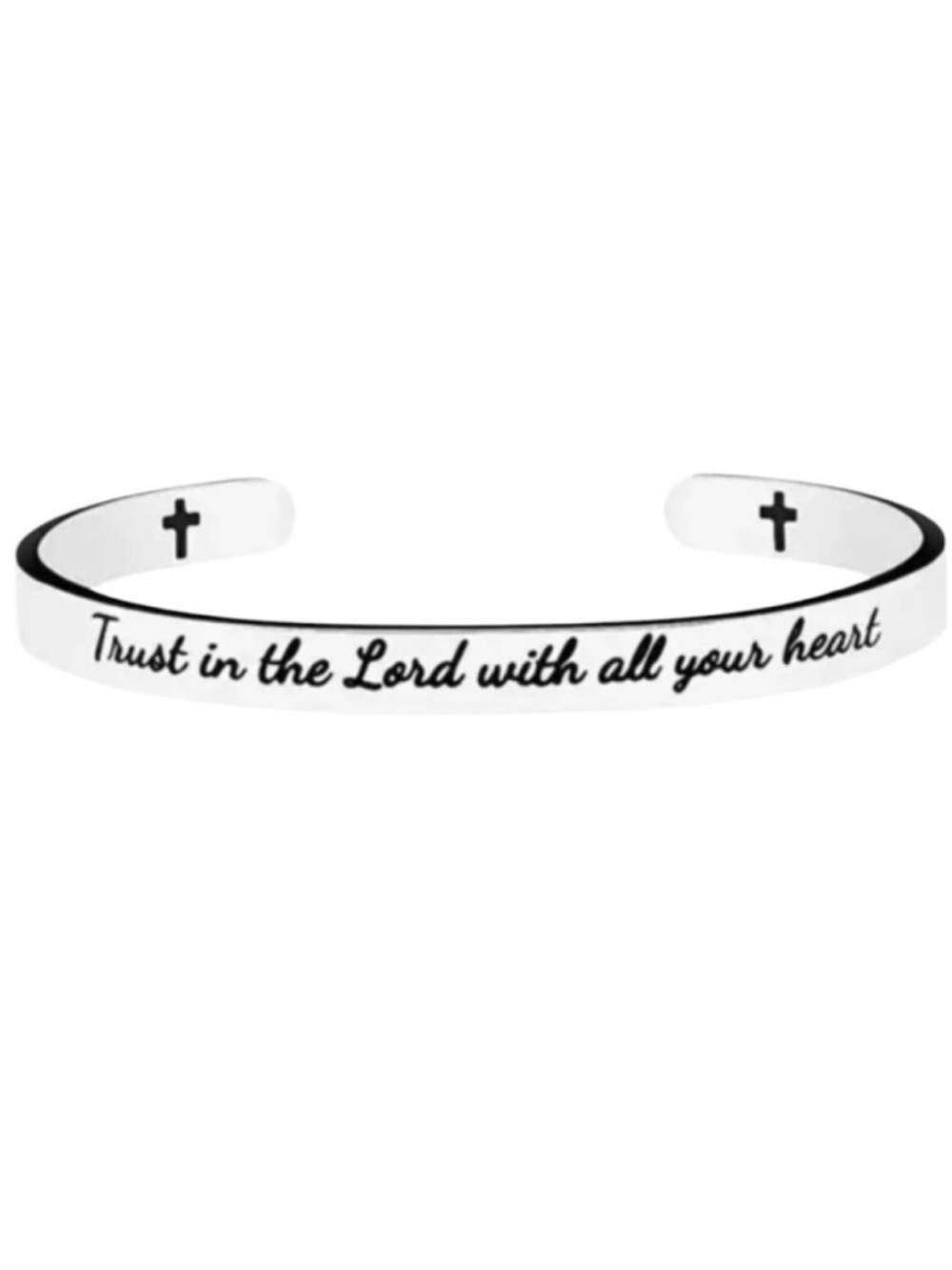 NWT Silver Trust in the Lord Cuff Bracelet Christian Bible Verse Scripture
C3